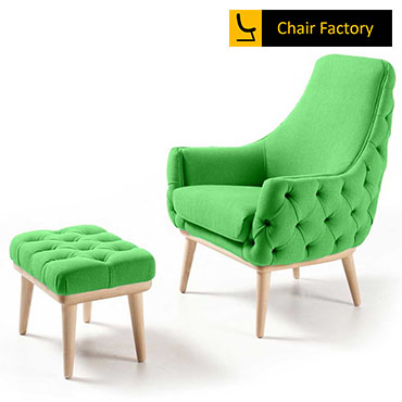 Camponi Green Accent Chair and Ottoman
